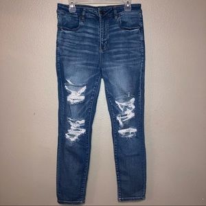 American Eagle Ripped Distressed High Rise Jeans